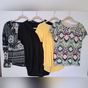 Bundle Women’s– 4 Tops Lot Blouse Shirt Tee Summer Casual Work Lucky Brand